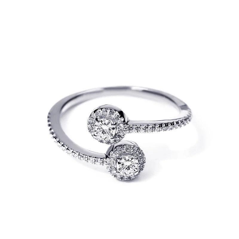 

Tianyu Gems Silver Women Rings 3.5mm Moissanite Unique Design Finger Band Rings Round Diamonds 925 Fine Jewelry Gemstones Gifts