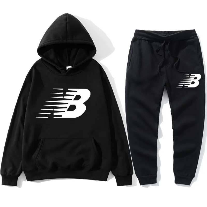 

Outdoor sportswear two-piece men's cotton hoodie autumn/winter warm sweat shirt jogging pants men's gym sportswear suit warm jac