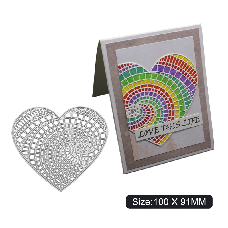 Dream Rainbow Heart Cutting Dies Metal Stencil DIY Scrapbook Card Album Paper Embossing Crafts | Дом и сад