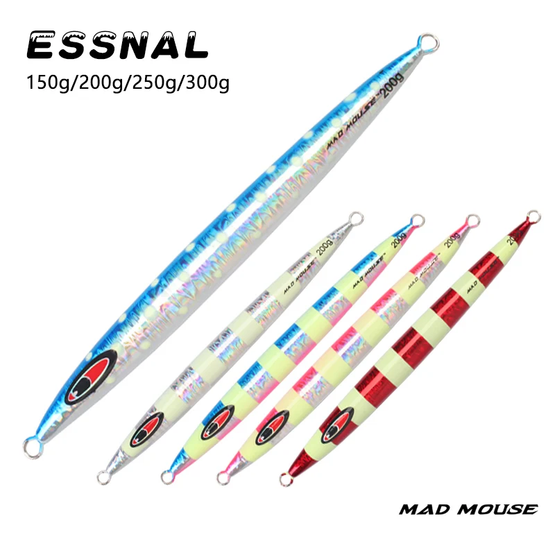 

Японское качество, новинка, светящаяся приманка MADMOUSE для быстрого джиггинга, приманки из свинца, рыба, 150g200g250g300g, приманка для лодки, приманка для соленой воды