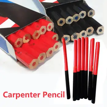 

Carpenter Pencils Durable Universal 176mm 10pcs/Lot Drawing Woodworking Wooden Pencil Blue and Red Stationery Measuring