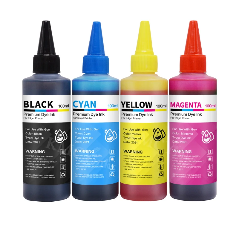 KMCYinks 100ml Refill Dye Ink Kit for HP 903 904 905 XL Ink Cartridge CISS for HP OfficeJet 6950 6956 6960 6970 Printer