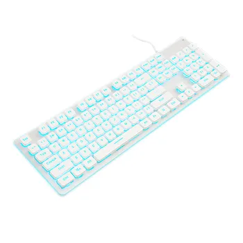 

OMESHIN 104-key wired keyboard colorful crack LED lighting tri-color cool backlight USB cable PC rainbow gaming keyboard