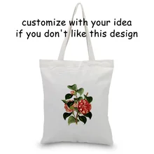 Сумка с цветочным рисунком сумка для покупок на каждый день Применение канва для DIY изготовленным на заказ логосом печати эко многоразовая утилизация текста