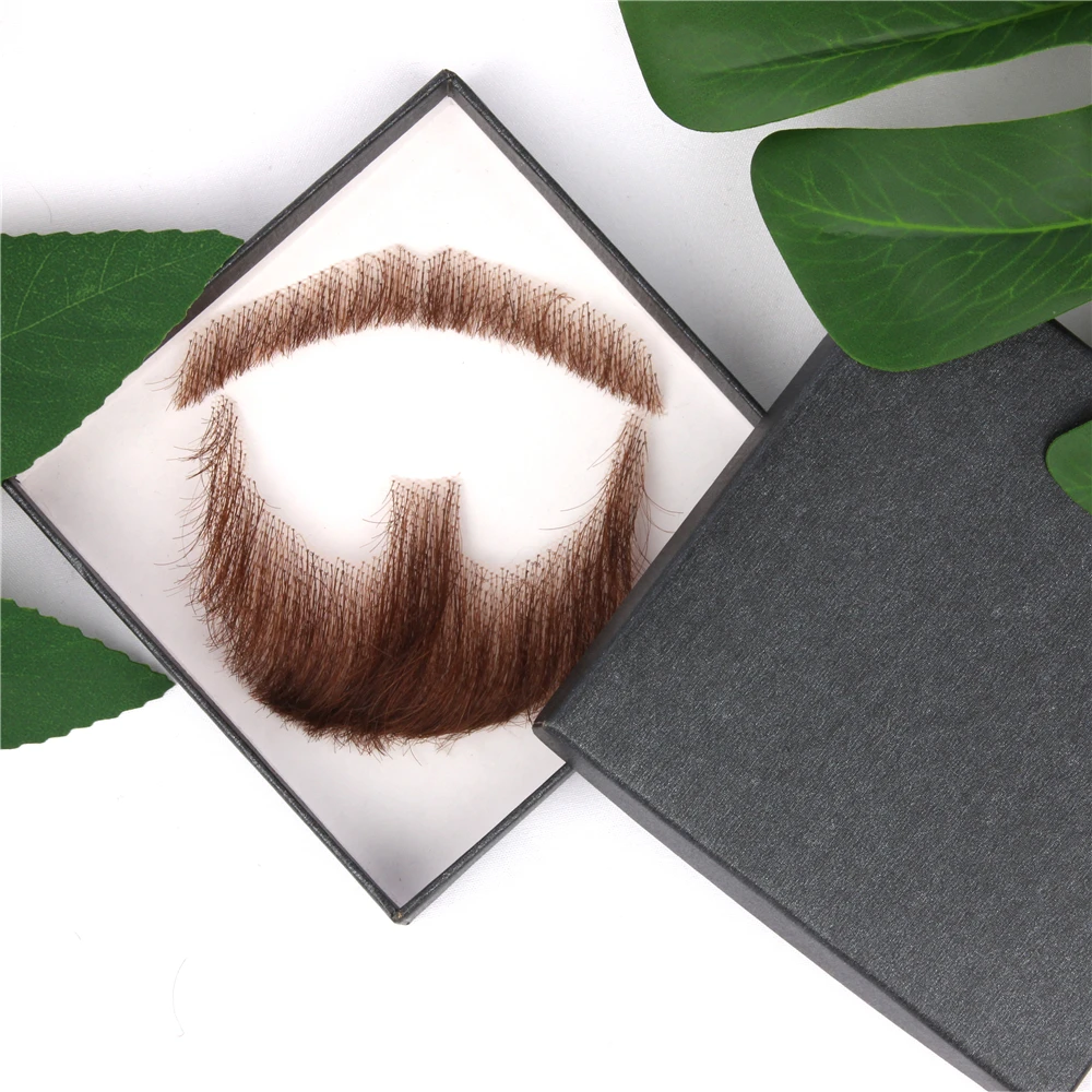Aiyee falso bigode feito à mão cabelo