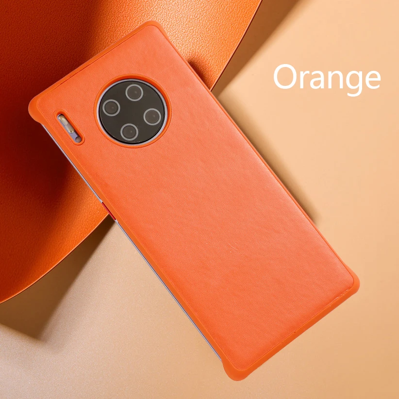 Простой кожаный чехол для huawei mate30pro, безрамный защитный чехол Чехол, модный однотонный чехол для huawei mate30/mate20
