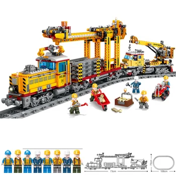 

Kazi 98253 Electric Rail Train With Light And Sound Children Assembled Educational Building Blocks Train Toys For Children