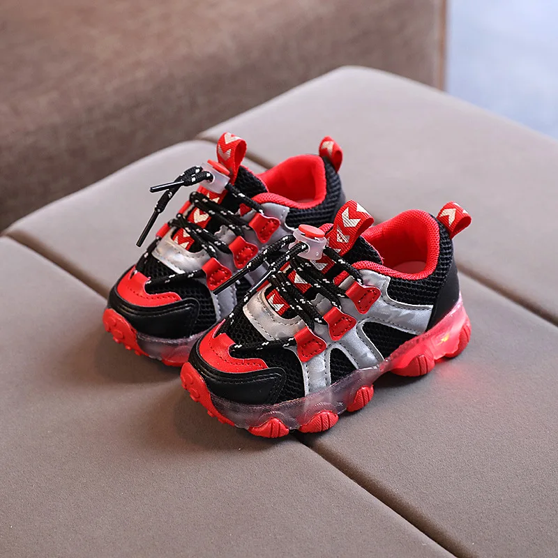 

LED Light Toddler & Children Shoes Breathable Baby Girls & Boys Sports Casual Shoes Soft Bottom Little Kids Sneakers Size 21-30