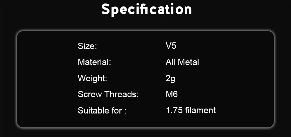 Высокое качество V5 прямого горла Тепловой разрыв MK8 1,75 мм Hotend для 3d принтеров части V5 экструдер j-головка подачи трубки все металлический блок