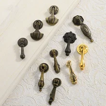 

10 PCs New Furniture Hardware Knobs Drop Pull Handle Cabinet Knobs Round Ginkgo Leaf Antique Bronze Door Knob