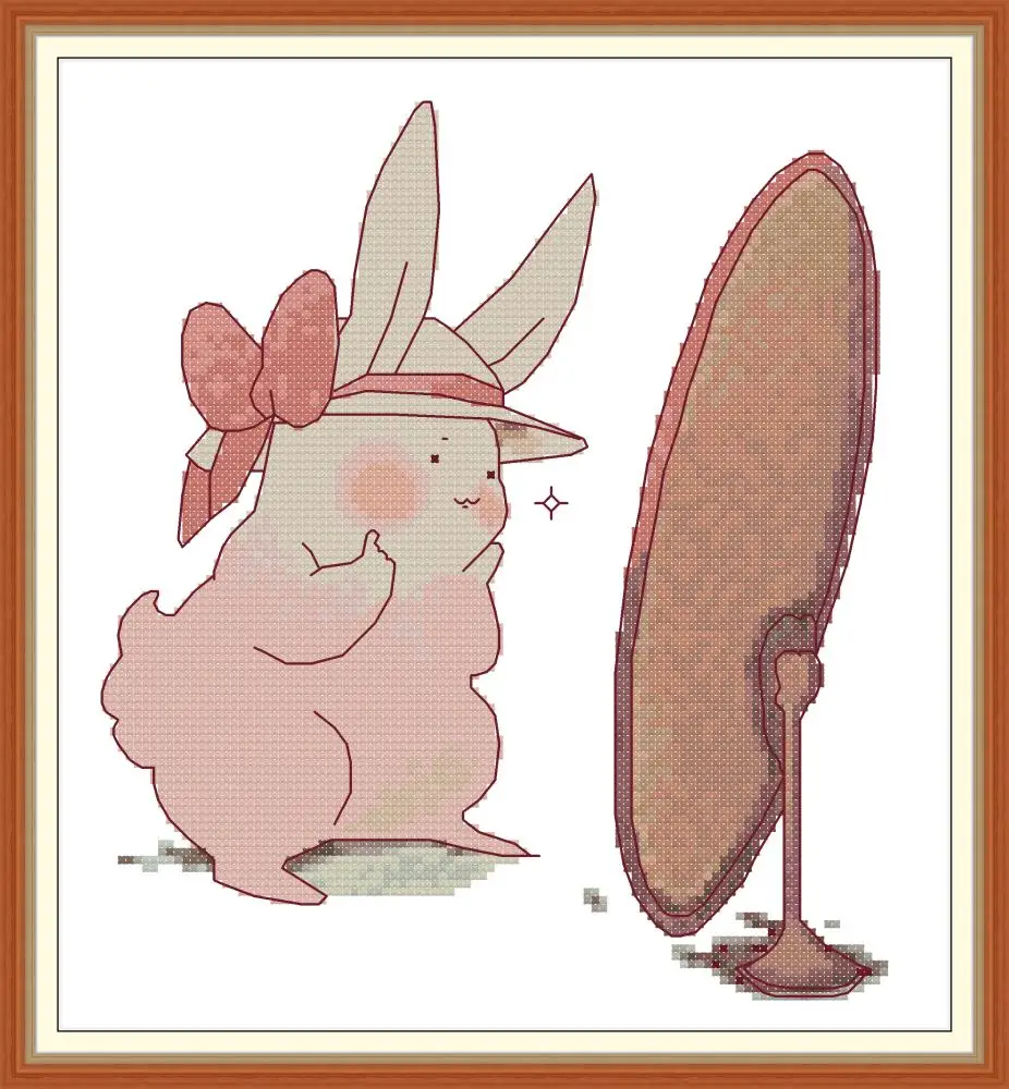 

Beautiful Rabbit cross stitch kit aida 14ct 11ct count print canvas cross stitches needlework embroidery DIY handmade