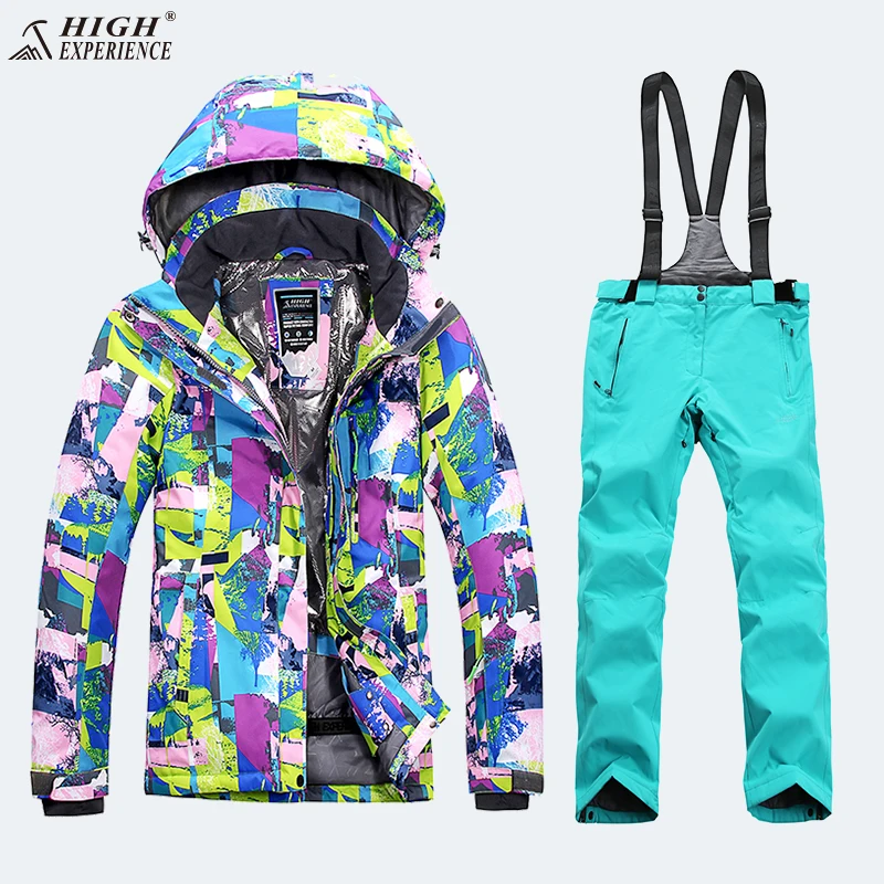 blue set Горнолыжный костюм женскийлыжный костюм лыжный костюм женский зимний костюм женский сноуборд горнолыжный костюм лыжи костюм спортивный женский брючный костюм женский костюм зимний женский зимний костюм горные лыжилыжны - Цвет: blue set