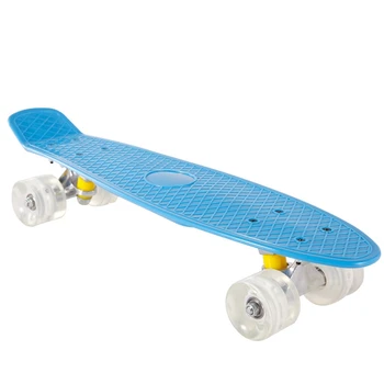 

22in Four Wheel Mini Longboard Street Balance Skateboard with LED Flash Wheel Skateboard Retro Children Skateboard
