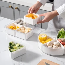 

Candy Box Dried Fruit Nuts Multi-mesh Transparent Lid Removable Snack Tray Household PET Refrigerator Fresh-keeping Box