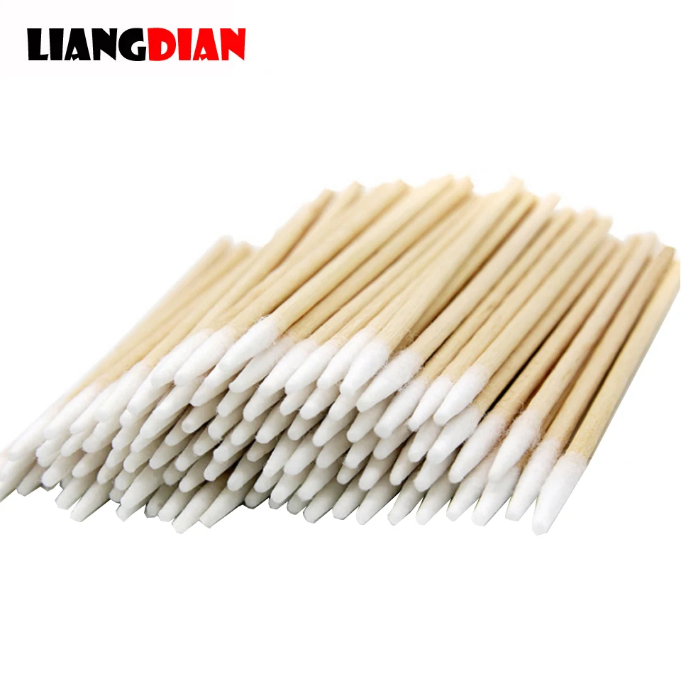 

High Quality 1 Pack 100pcs Wooden Cotton Stick Swabs Buds For Cleaning The Ears Eyebrow Lips Eyeline Tattoo Makeup Cosmetics