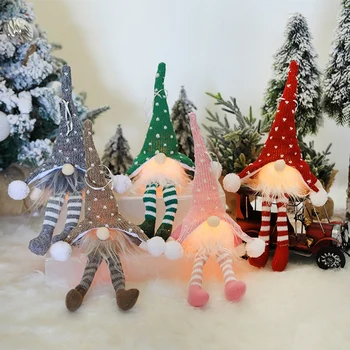 

5PCS Santa Claus Snowman Elk Dolls Christmas Ornaments Merry Christmas Favor Party Decorations for Home New Year Gift
