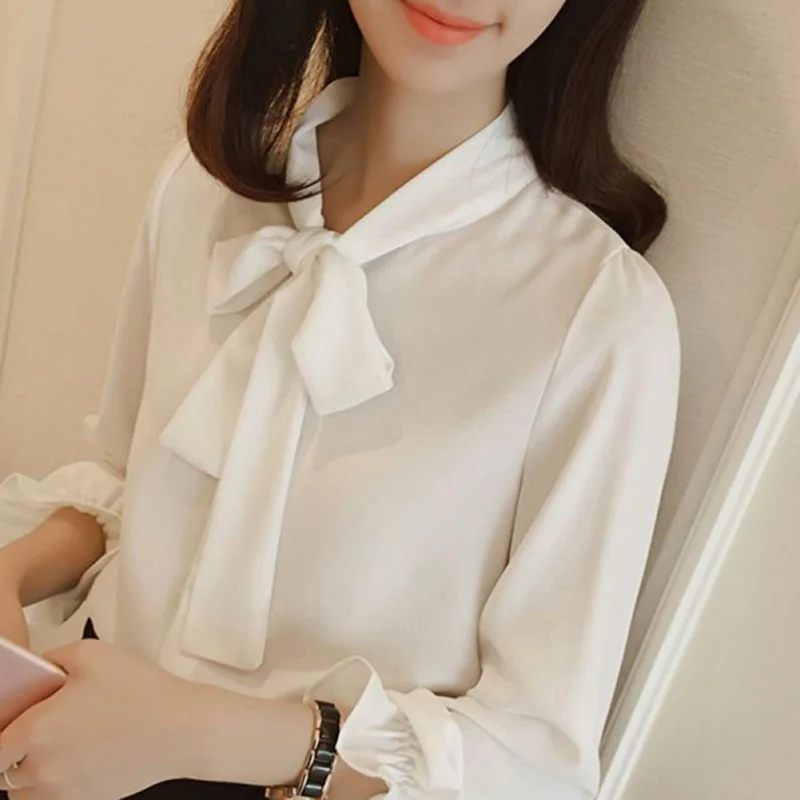 Женская рубашка для работы, шифоновые блузки, женские топы, элегантные женские офисные белые блузки hc