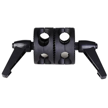 

Dual Swivelling Grip Head Double Angle Tilt Mount Wheel Clamp Connector Bracket Reflector Boom Arm Support Light Stand