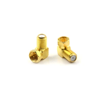 

2pcs Copper F Male Plug Right Angle Satellite Sky Coax Cable Socket 90 Degree Elbow Adapter 22.3*8.5mm