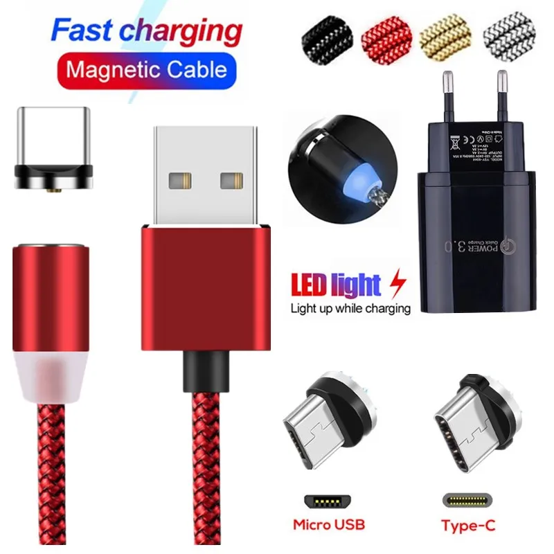 Магнитный USB кабель Micro C быстрая зарядка QC 3 0 зарядный для Sony Xperia 1 2 20 10 plus XA XA1 XA2 Ultra