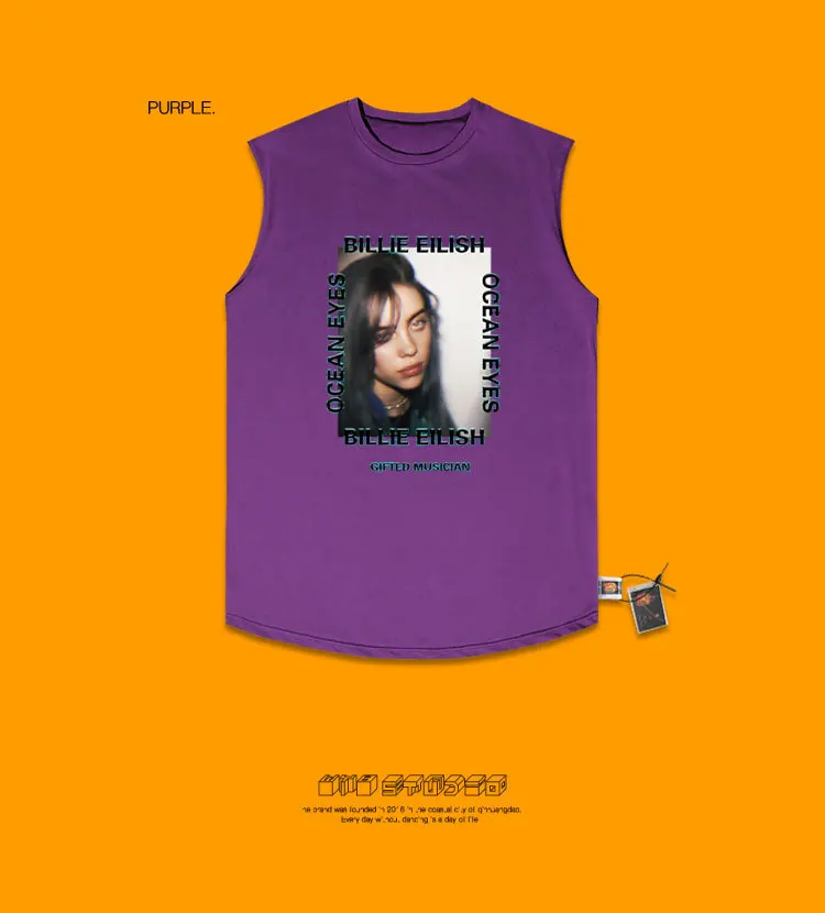 Портрет Bllie эйлиш пирус груша футболка Exceed Fire Cec Basics Cut The Sleeves Ulzzang School Wind