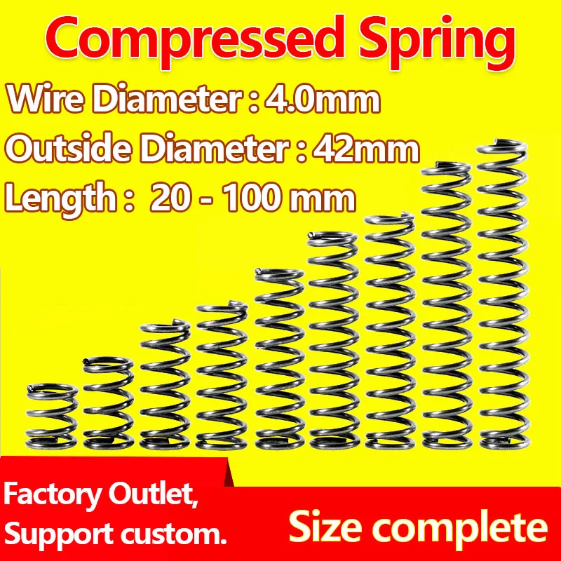 

Spot Goods Compressed Spring Return Spring Wire Diameter 4.0mm, Outer Diameter 40mm Pressure Plate Spring Release Spring