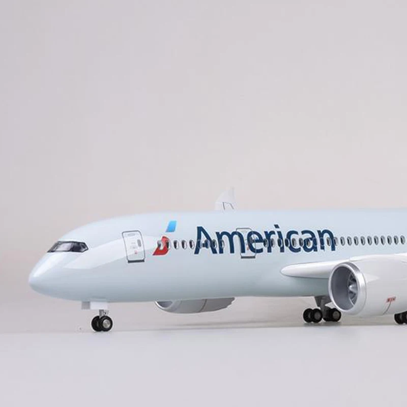 47 см 1/130 масштаб самолет Airbus B787 американская авиакомпания модель светодиодный светильник колесо литье под давлением пластиковая Смола самолет для сбора подарок