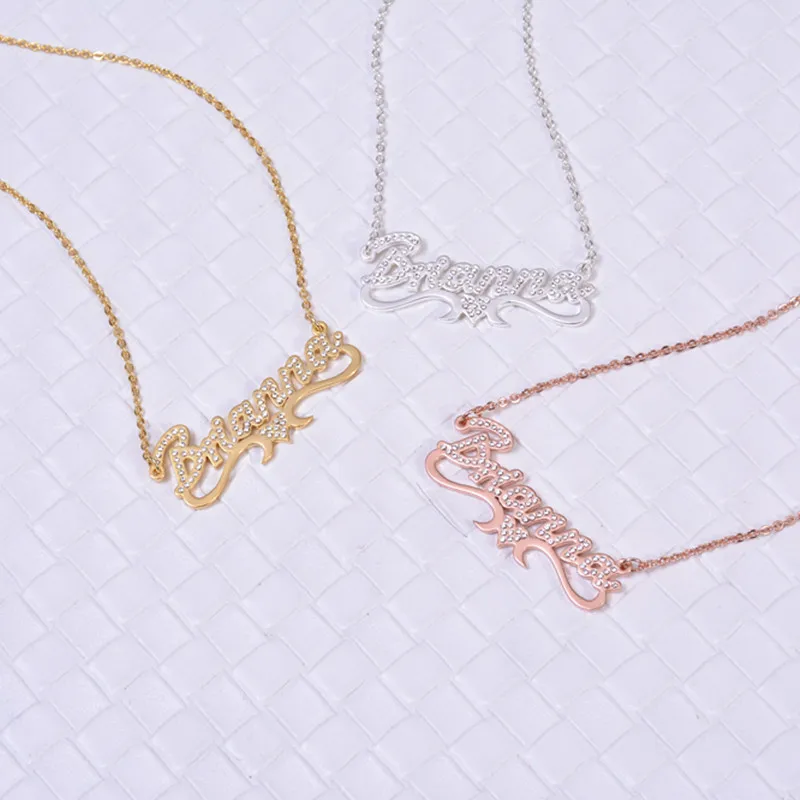 

Модное индивидуальное ожерелье DUOYING из нержавеющей стали с именем Necaklace, индивидуальная фототабличка для женщин, подарок