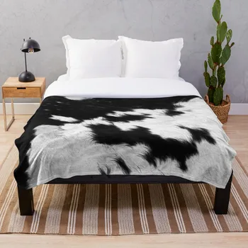 

Cowhide Leather Throw Blanket Soft Sherpa Blanket Bed Sheet Single Knee Blanket Office Nap Blanket