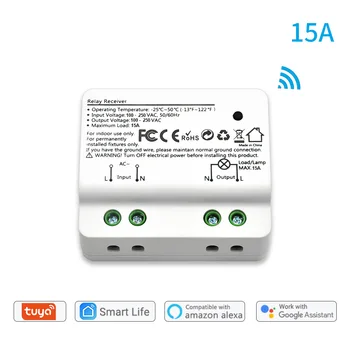 

RR300W WiFi Switcha Module 15A Alexa Echo Google Home Voice Control App Remote Control Lights Smart Socket