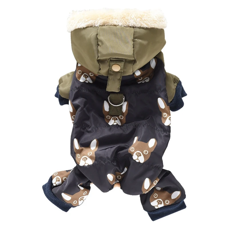 Kawaii Pet Winter Cotton Coat For Dogs Windproof Puppy Warm Thickening Costume Color Patched Accessories