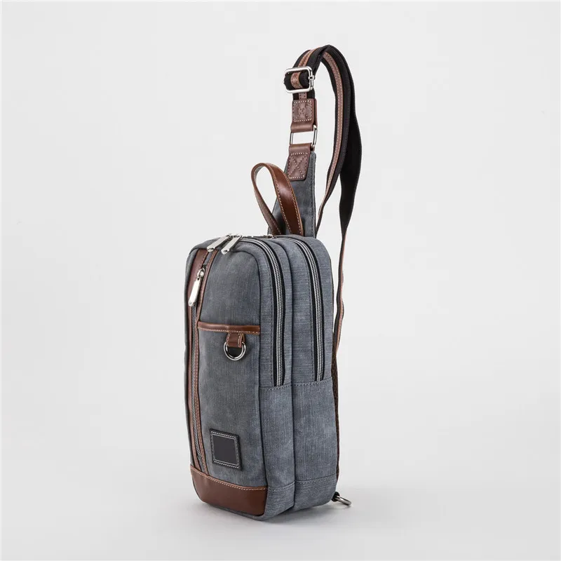 

Hot Selling Men Canvas Sports Chest Pack Shoulder Bag Zipper Portable Outdoor Shoulder Bag Wallet