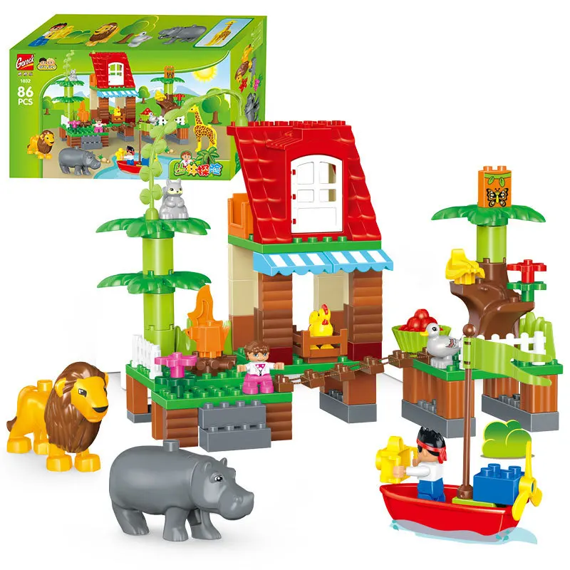 

Children Jungle Adventure Scene Educational Toy Princess Music Large Particles ENLIGHTEN Building Blocks Assembled Theme Toy