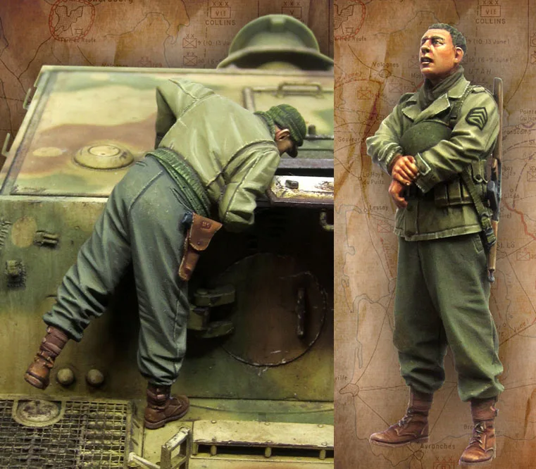 1/35 американский солдат проверка смолы фигуры строительный комплект | Игрушки и