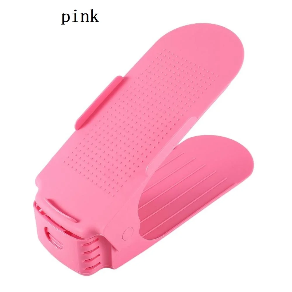 pink 1 шт. модные стойки для обуви, подставка для двойного хранения обуви, удобная обувная коробка, защитная обувь, органайзер, подставка, полка - Цвет: pink