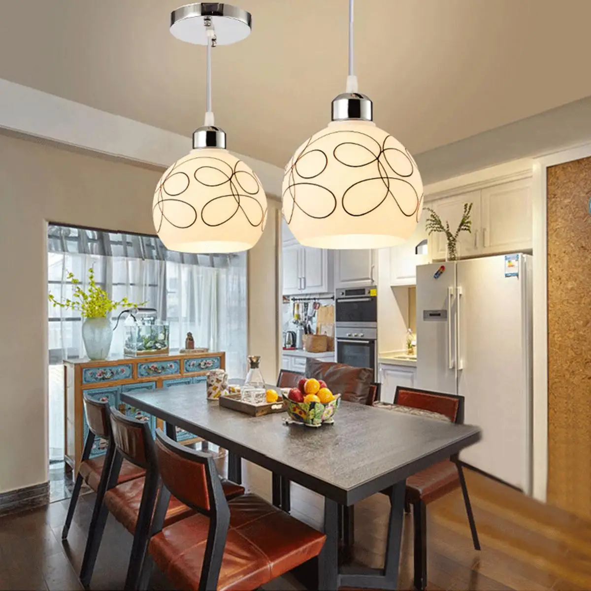 

Ceiling Lamp Decor Nordic Loft Designer Industrial Pendant Light Retro Concise Glass Kitchen Hanging Lamp Covers Shades