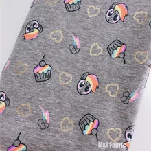 50*148 см Радужная милая мягкая эластичная трикотажная лайкровая хлопчатобумажная ткань для шитья своими руками, Лоскутная рубашка для маленьких девочек