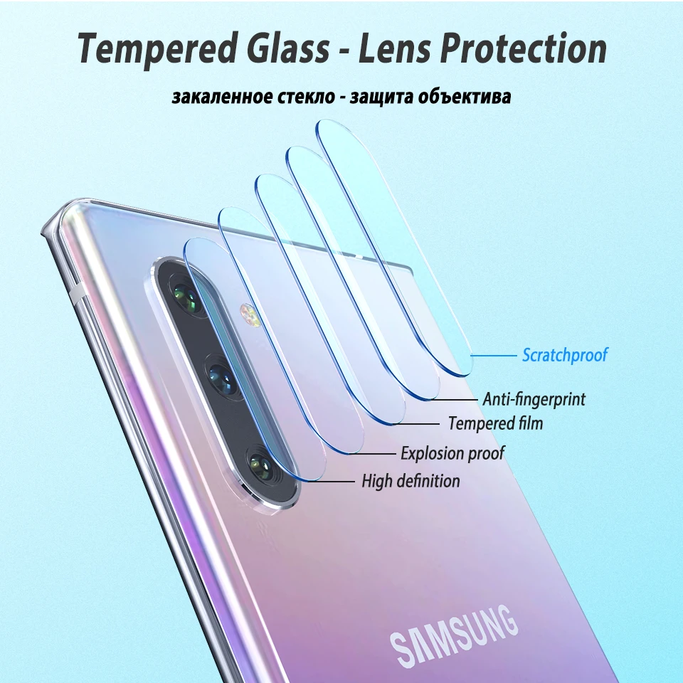 Закаленное стекло для samsung Note 8, 9, 10 pro, защита экрана, задняя камера, объектив, пленка, стекло для samsung Galaxy Note 8, 9, Note10+ Glas