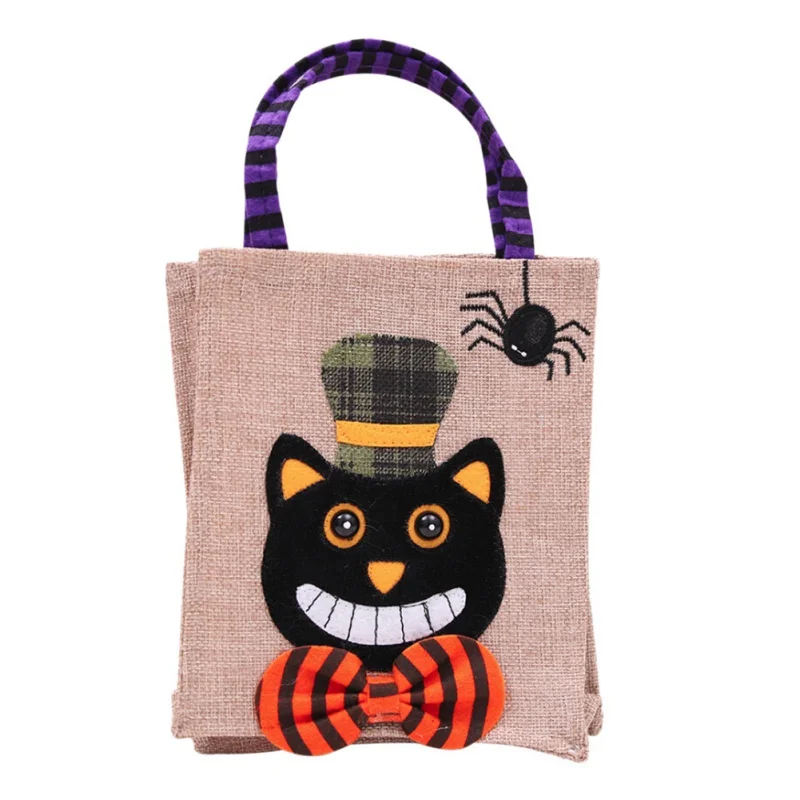 Halloween Non-woven Cartoon Tote Bag Child Pumpkin Bag Gift Bunch Mouth Candy Bag Holiday Show Bag Halloween Decor Accessories
