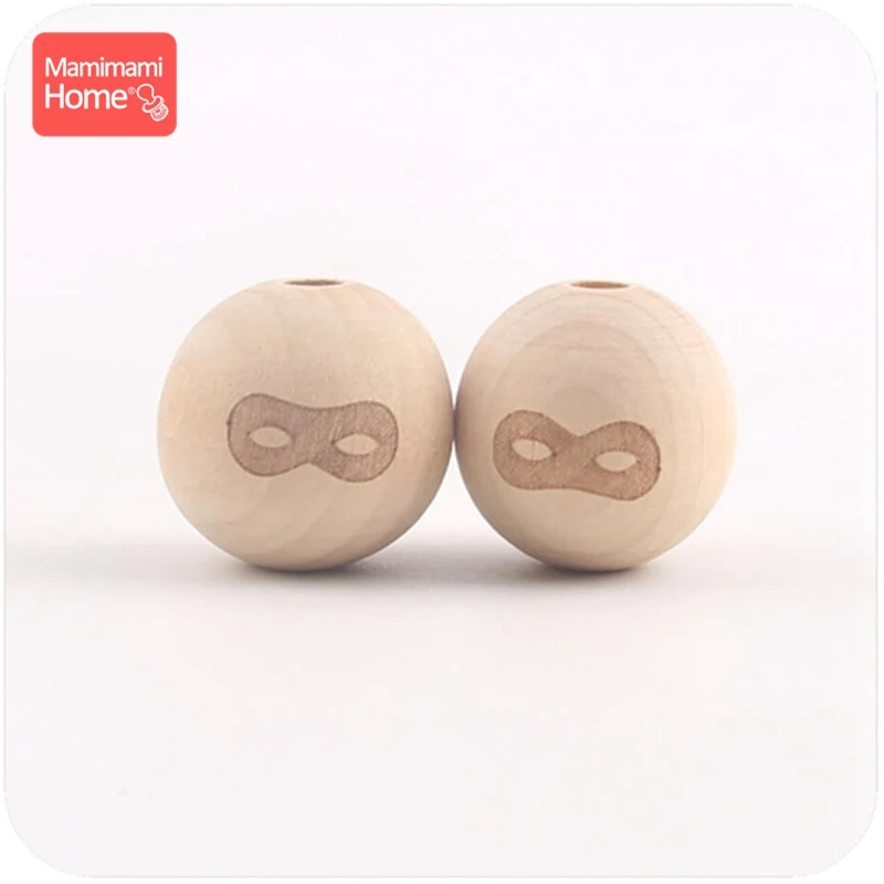 glasses Mamihome 20 шт. 20 мм деревянные печатные бусины, прорезыватель Diy для кормящих ожерелье без БФА деревянные Lank грызунов детские товары игрушки - Цвет: glasses