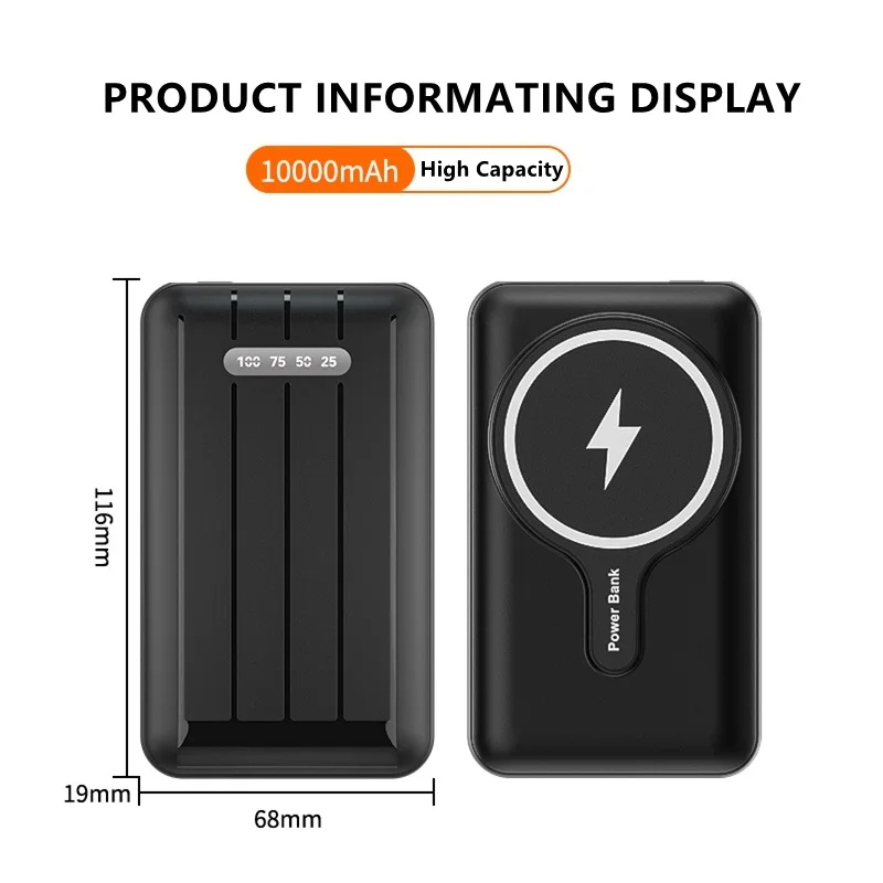 best portable charger for iphone 10000mAh 15W Power Bank Magnetic Wireless Fast Charger Powerbank Mobile Phone Battery For iPhone 12 13 Pro Max mi Xiaomi Samsung small power bank