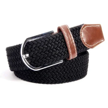 

Women Men Charming Metal Buckle Canvas Portable Plain Fashion Casual Accessories Stretch Multifunctional Belt