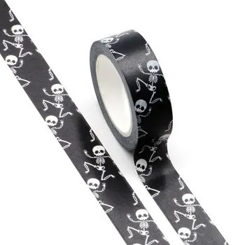 

1X NEW halloween Skeleton design washi tape stationery Adhesive Tape Scrapbooking tape masking tape stickers scrapbooking