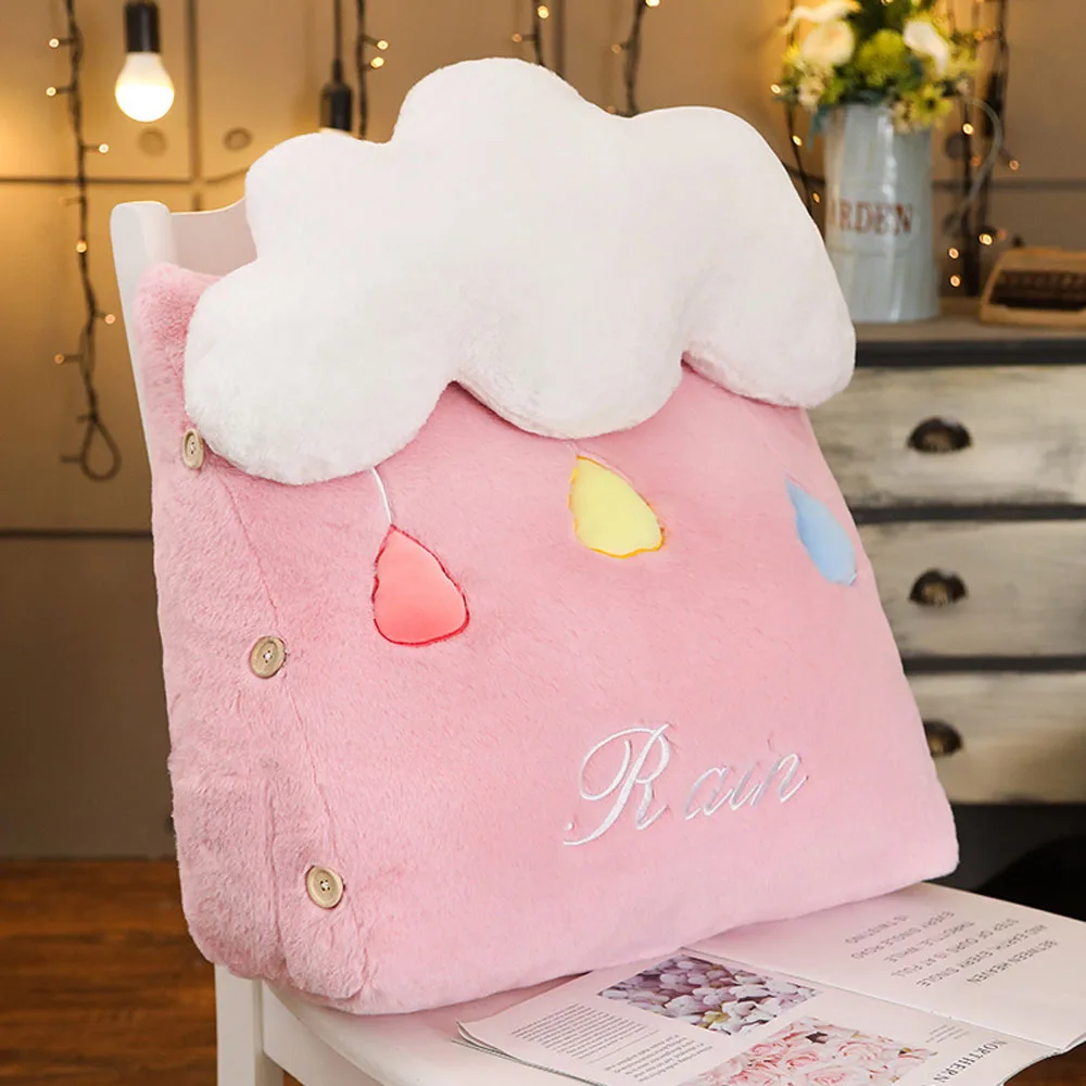 45*25*50 см мультфильм Kawaii 3D облако форма плюшевая игрушечная Подушка Мягкий Диван Подушка на офисный стул Задняя поддержка спинка кровати домашний декор - Цвет: Pink