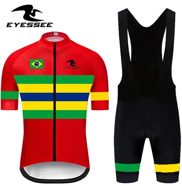 EYESSEE профессиональный комплект Джерси для велоспорта бразильская одежда для велоспорта быстросохнущая одежда для велоспорта комплекты одежды для велоспорта Ropa Ciclismo - Цвет: bib kits