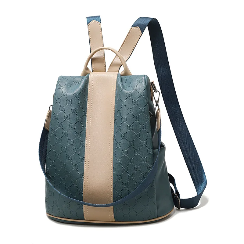 

Anti-theft backpack female Korean version of the new wave Joker shoulder slung dual-use women's fashion soft leather backpack