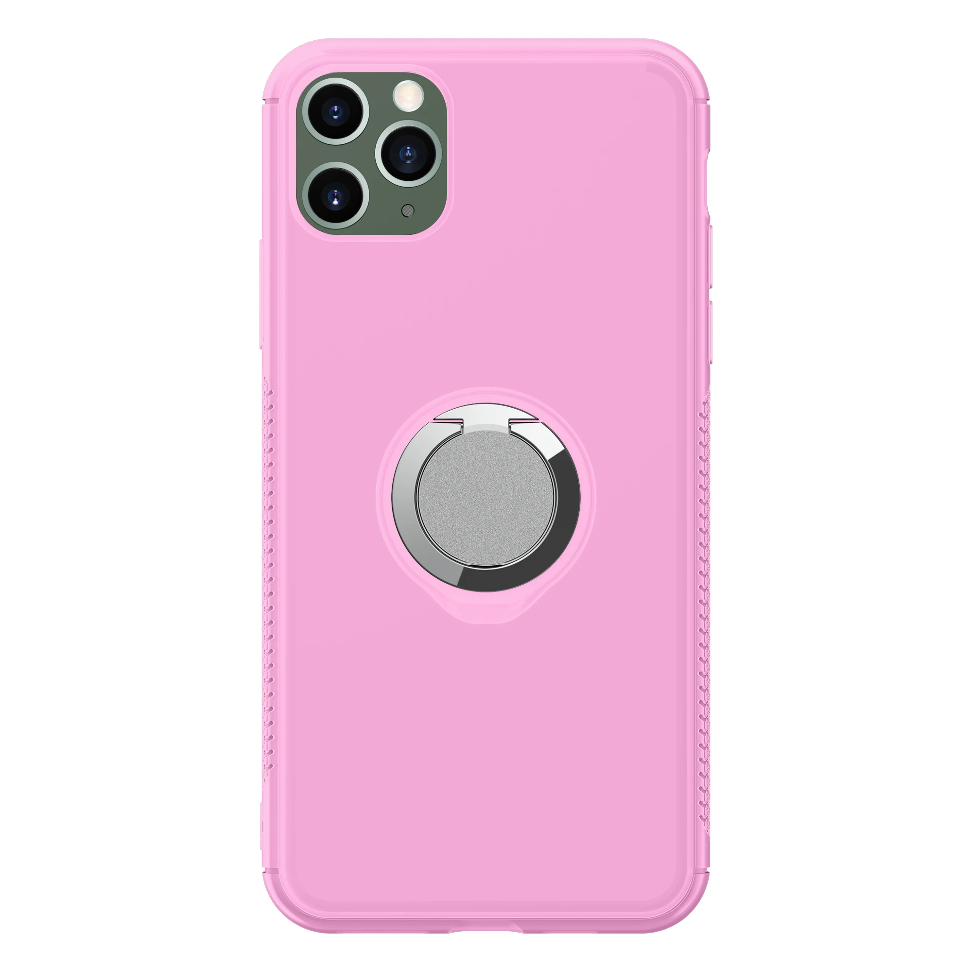 Чехол для iPhone 11 Pro X XR XS MAX 8 7 6 Plus, вращающееся на 360 ° магнитное кольцо на палец, подставка, УФ Обесцвечивающий чехол для телефона s - Цвет: Розовый