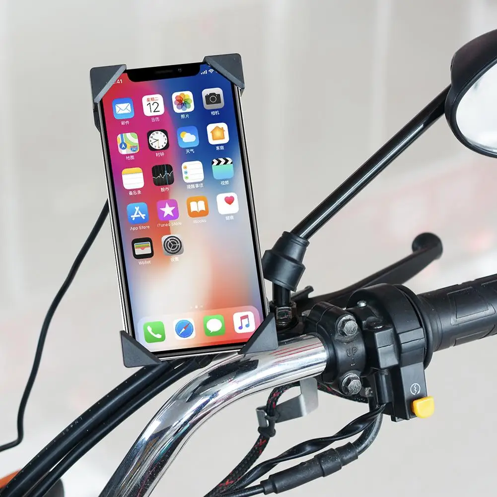 Usb Подставка для зарядки портативный велосипедный Мотоцикл Регулируемый 360 Вращающийся держатель для телефона кронштейн мотоциклетная ручка держатель для телефона