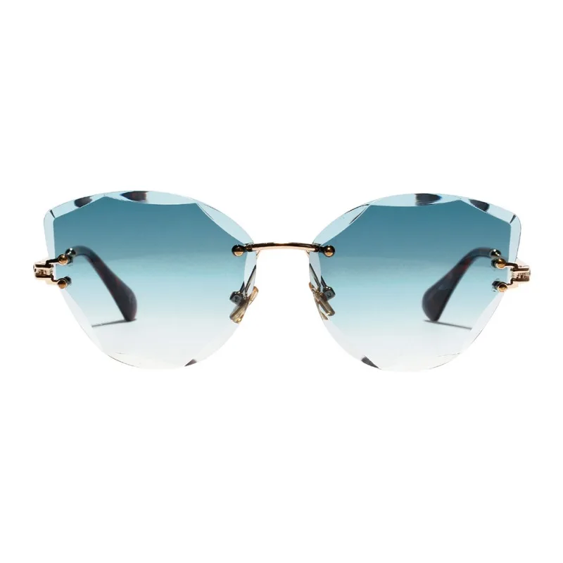 Ретро персонализированный Металл оправа солнцезащитные очки прогрессивные цветные линзы кошачий глаз бесборные красочные Кристальные текстуры солнцезащитные очки - Цвет линз: style L
