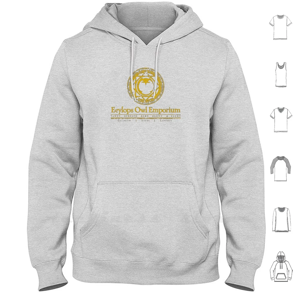 Gufo Emporium Logo (Giallo) Felpe Con Cappuccio Manica Lunga Hp Luna Lovegood Ron Weasley Hermione Granger Jk